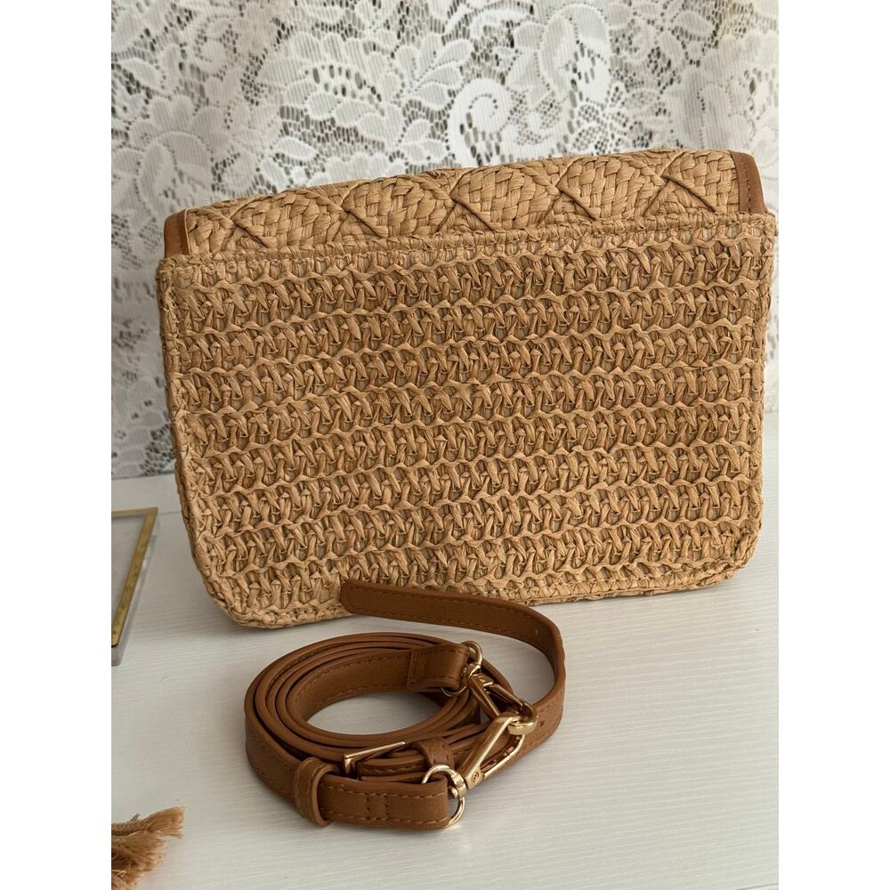 Lot of 3 Boho Straw Crossbody Bags Woven Raffia Shell Beach Summer NWOT - Picture 7 of 14